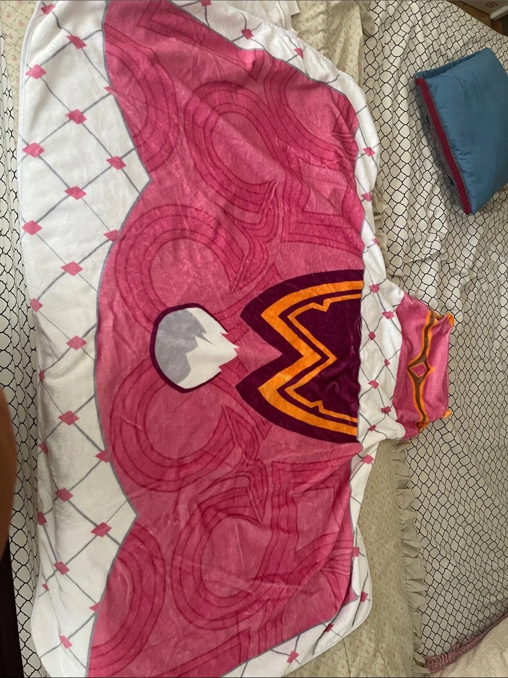 Kids Pink Hooded blanket poncho